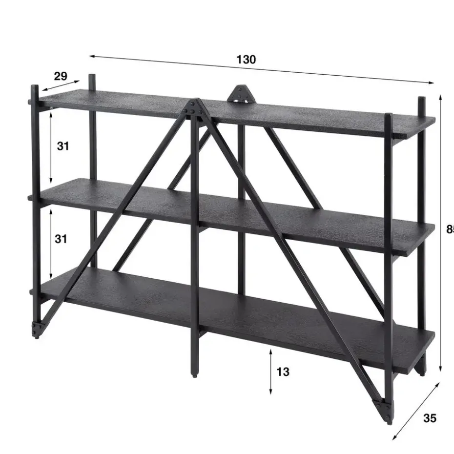 Wandrek - Metaal - 130x85cm - Zwart - Piega