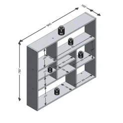 Wandrek Mika met vakken - grijze eik