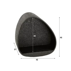 Wandschap Grijs Metaal - 42x21x45cm - Metallic Driehoek