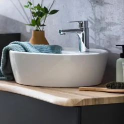 Wastafelmeubel Vikas 101cm 2 lades - antraciet/eik