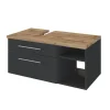 Wastafelonderkast Dasa (links) 90cm met 2 lades - grafiet/mat grijs