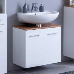 Wastafelonderkast Pares 60cm 2 lades - wit