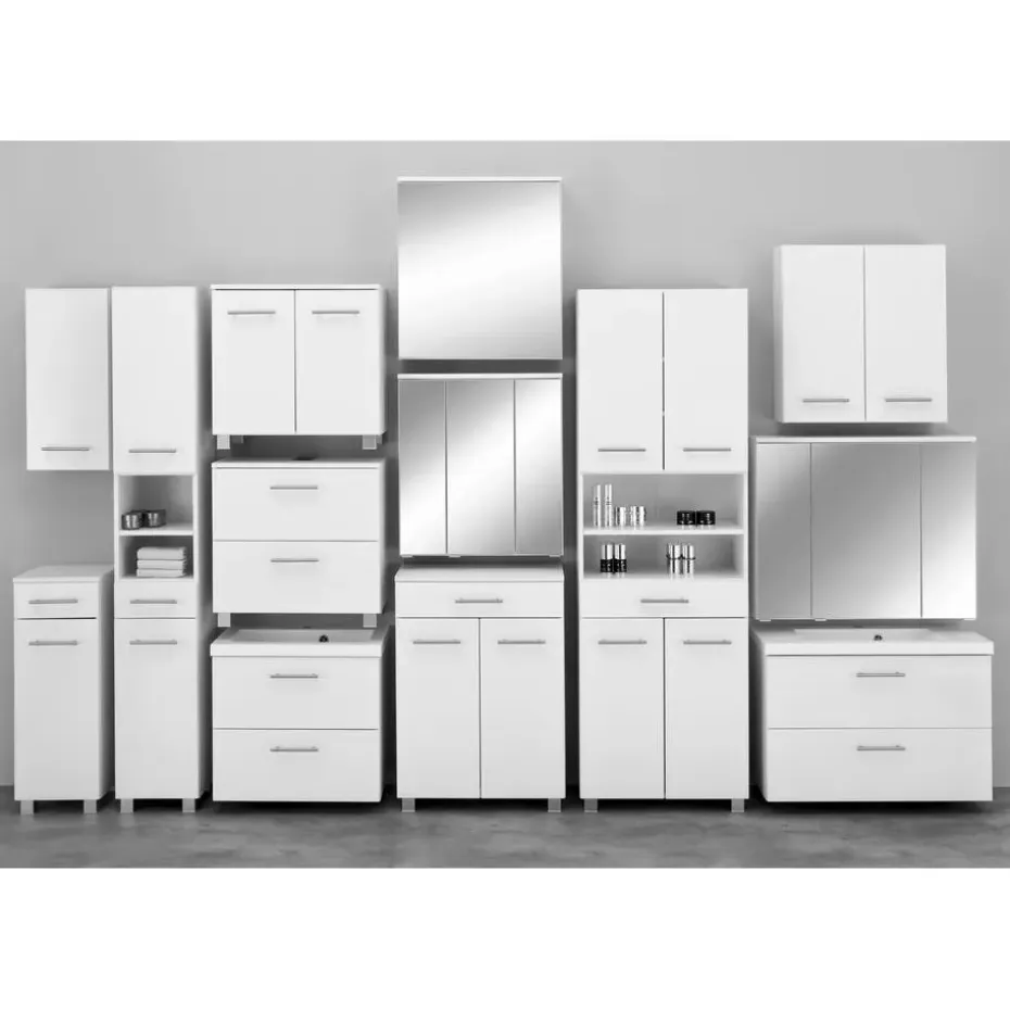 Wastafelonderkast Pollet 60cm 2 deuren - wit