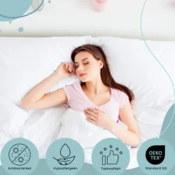 Waterdichte Matrasbeschermer Splittopper Hoeslaken Badstof-Lits-jumeaux (180x...