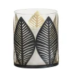 Waxinelichthouder Blad - zwart/goud - 12xØ10 cm