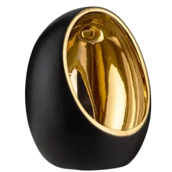 Waxinelichthouder Brygge - Matzwart/Goud - 12,5xØ9,5 cm