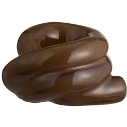 Waxinelichthouder Fleurie - zandkleur - 7,3x10,5x12,5 cm