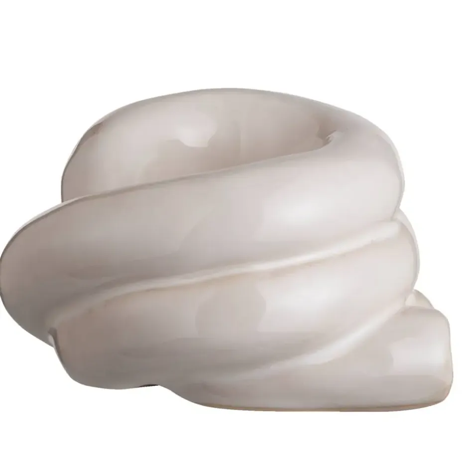 Waxinelichthouder Fleurie - off-white - 7,3x10,5x12,5 cm