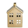 Waxinelichthouder Huis - goudkleur - 14,5x10,5x6,5 cm