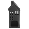 Waxinelichthouder Huis - zwart - 17,5x8x7 cm