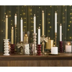 Waxinelichthouder spiegel bruin glas 11xØ11 cm