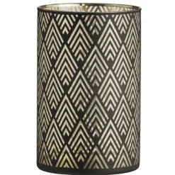 Waxinelichthouder Strauss - zwart/goudkleur - Ø10x15 cm