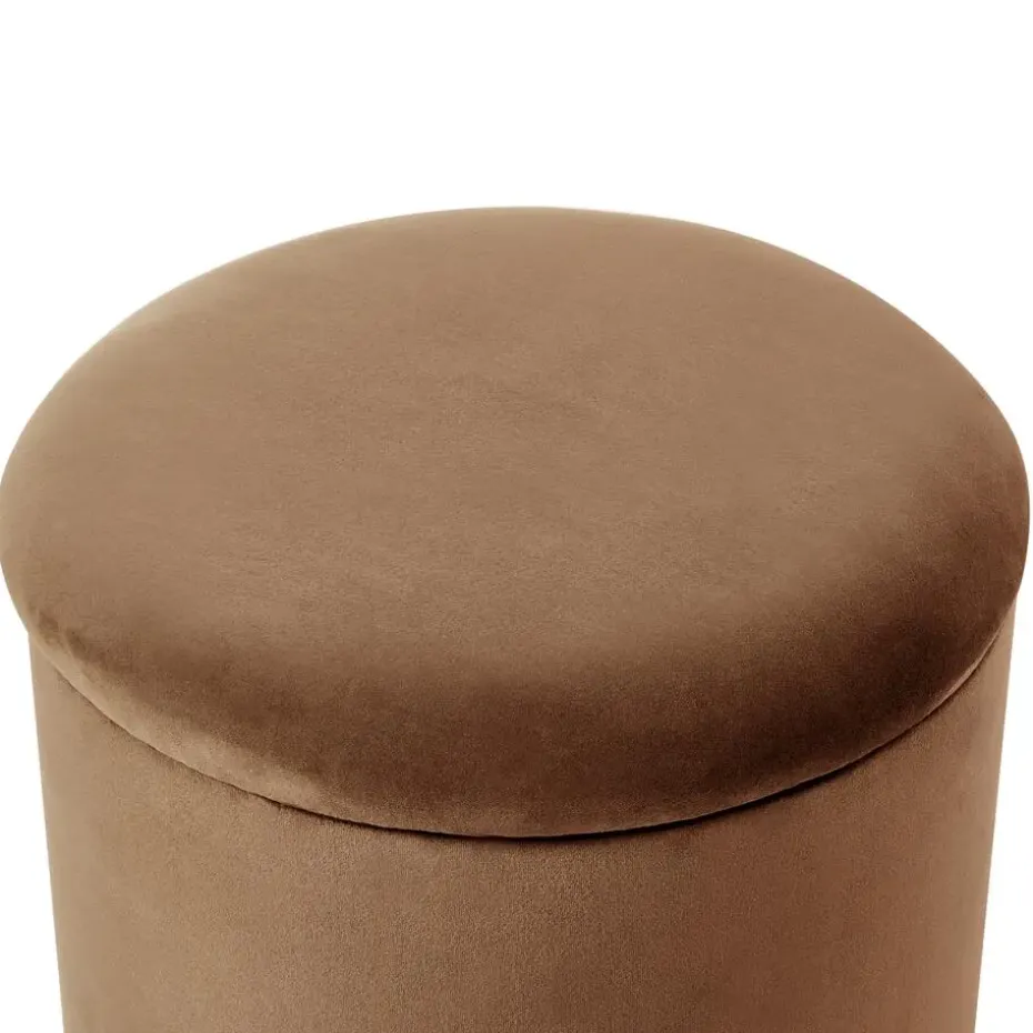 WENONA - Opbergpoef - Donkerbruin - Fluweel