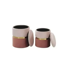 WICHITA - Poef - Roze - 36/31 cm - Fluweel