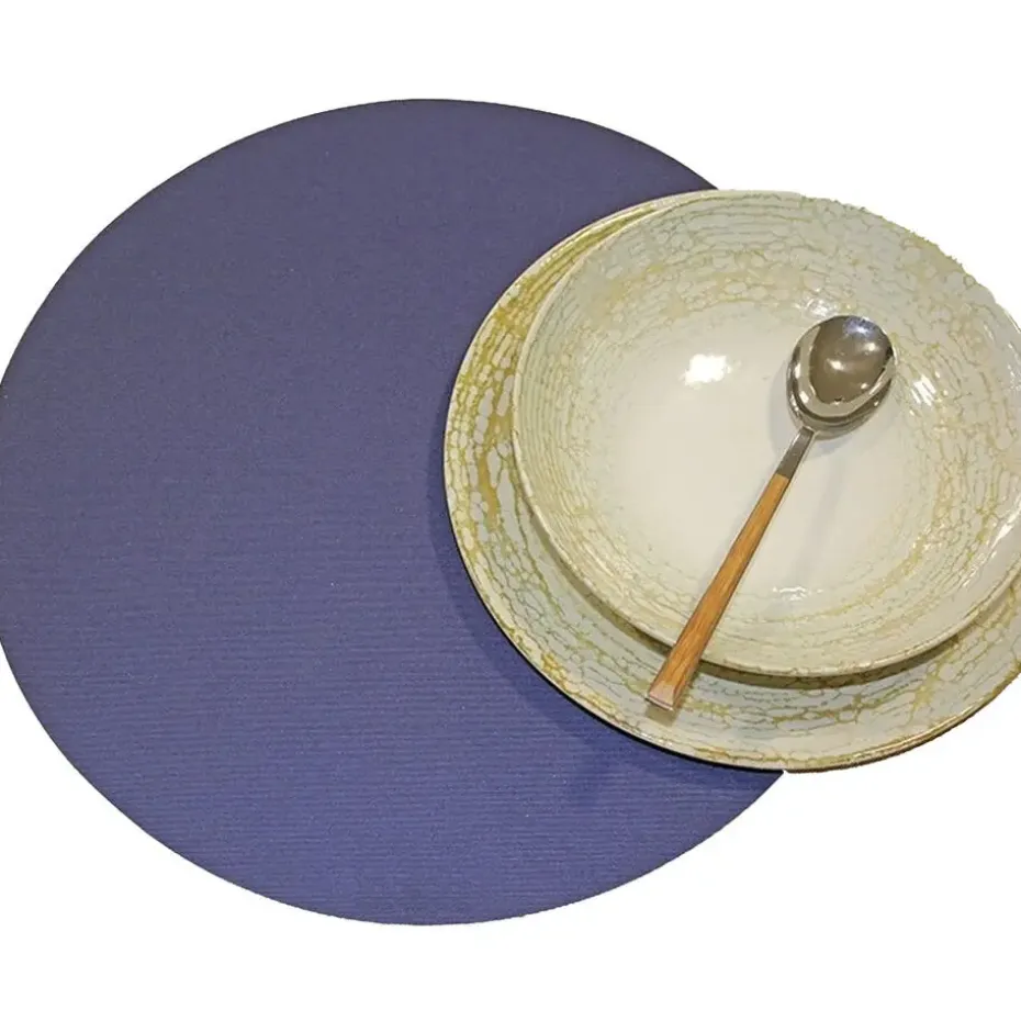 Wicotex Placemats Uni - donker blauw - rond 38cm - Teflon coating