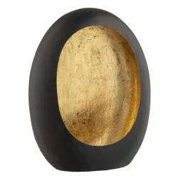 Windlicht Brygge - Zwart/Goud - 38x29x16 cm