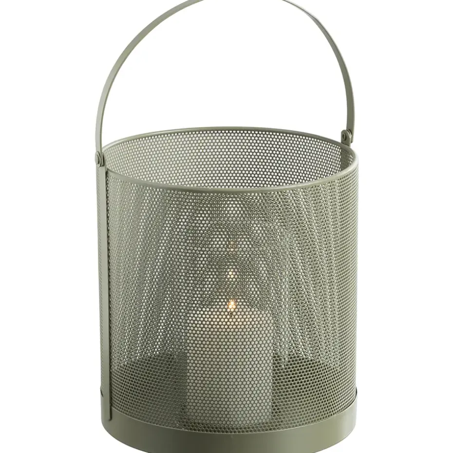 Windlicht Malaga - groen - 24xØ23 cm