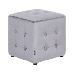 WISCONSIN - Poef - Grijs - Stof