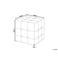 WISCONSIN - Poef - Grijs - Stof