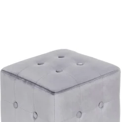 WISCONSIN - Poef - Grijs - Stof