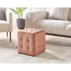 WISCONSIN - Poef - Roze - Stof