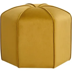 WISHEK - Poef - Mosterdgeel - Fluweel