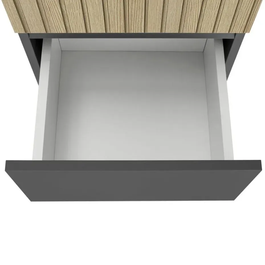 Wisla - Badkamerkast met 1 lade en 2 deuren in houtoptik