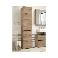 Wisla - Badkamerkast met 1 lade en 2 deuren in eikenoptik