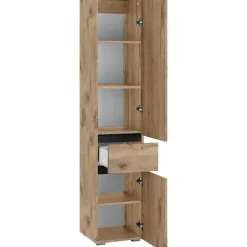 Wisla - Badkamerkast met 1 lade en 2 deuren in eikenoptik