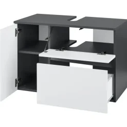 Wisla - Badmeubel 80 cm 1-lade, 1 klep, 1 deur wit/grijs