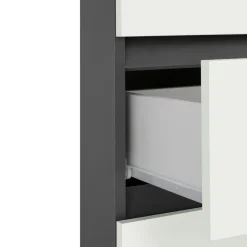 Wisla - Midi-kast 1 lade, 2 deuren in wit/antraciet spaanplaat