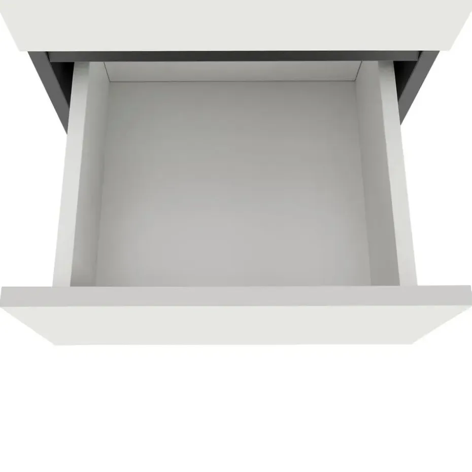 Wisla - Midi-kast 1 lade, 2 deuren in wit/antraciet spaanplaat