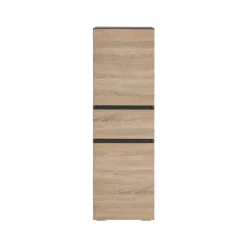 Wisla - Midikast met 2 deuren en 1 lade in antraciet/eiken