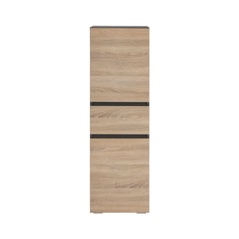 Wisla - Midikast met 2 deuren en 1 lade in antraciet/eiken