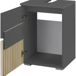 Wisla - Wastafelonderkast 40 cm met 1 deur in antraciet eikenoptik