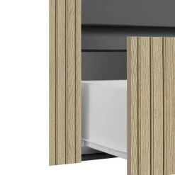 Wisla - Wastafelonderkast 80 cm met 1 deur 1 lade 1 klep in antraciet eikenoptik