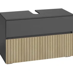 Wisla - Wastafelonderkast 80 cm met 1 klep 1 lade in antraciet eikenoptik