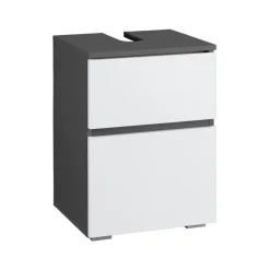 Wisla - Wastafelonderkast met 1 lade in antraciet wit