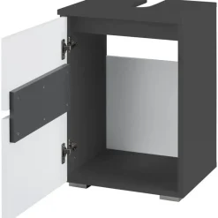 Wisla - Wastafelonderkast met 1 lade in antraciet wit