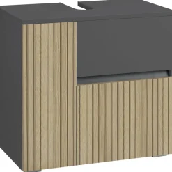 Wisla - Wastafelonderkast met 1 deur / 1 lade / 1 klep in antraciet