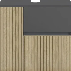 Wisla - Wastafelonderkast met 1 deur / 1 lade / 1 klep in antraciet