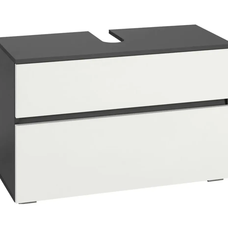 Wisla - Wastafelonderkast met 1 lade in antraciet wit