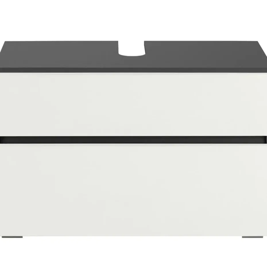 Wisla - Wastafelonderkast met 1 lade in antraciet wit