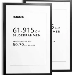 Wissellijst hout Poster 61x91,5 en 50x70 Zwart 2-pack - 61 x 91,5