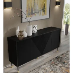 WOODY dressoir 4D 180 cm mat zwart