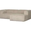 WOOOD Bean Chaise Longue Bank Rechts - Ribstof - Travertin -73x254x178