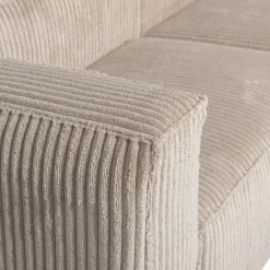 WOOOD Bean Chaise Longue Bank Rechts - Ribstof - Travertin -73x254x178