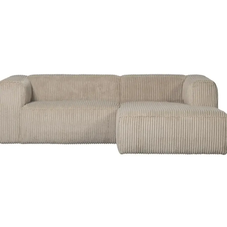 WOOOD Bean Chaise Longue Bank Rechts - Ribstof - Travertin -73x254x178
