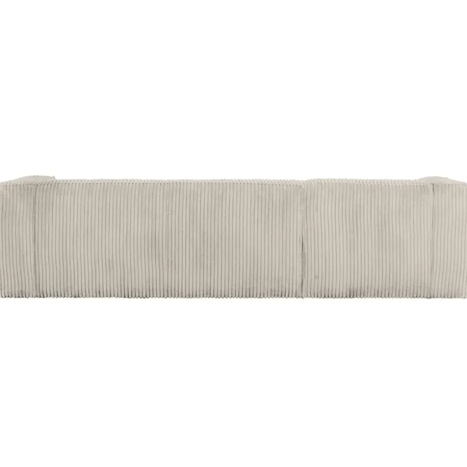 WOOOD Bean Hoekbank Links - Ribstof - Naturel - 73x305x96
