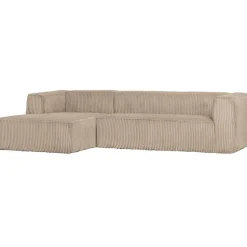 WOOOD Bean Hoekbank Links - Ribstof - Travertin - 73x305x96
